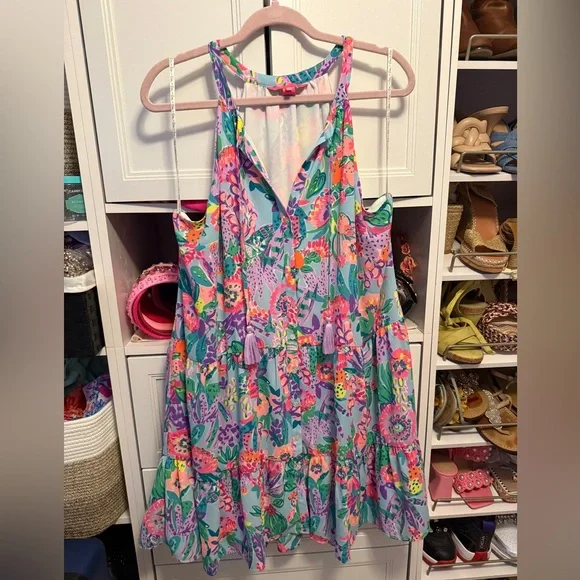 EEUC Lilly Pulitzer Carolane Lileeze Halter Swing Dress in Multi Me And My Zesty - Picture 5 of 9
